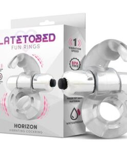 horizon vibrating penis ring with rabbit clear